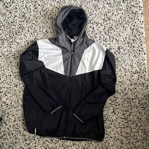 Puma Black, White, Gray XXL Windbreaker Zip-Up Jacket
